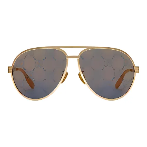 GUCCI Металлические Ацетатные Солнцезащитные Очки Aviator Мужские Золотые