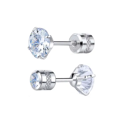 B Z Титановые и стальные серьги-гвоздики унисекс серебристо-черные