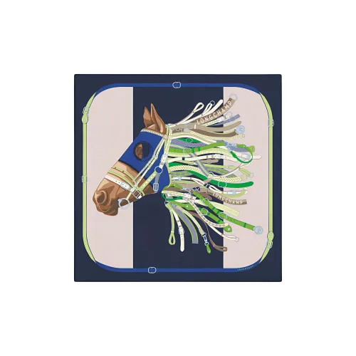 LONGCHAMP Шелковые шарфы Женские Синий