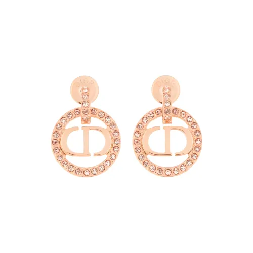 DIOR Металл Искусственный кристалл Серьги Женские Розовый