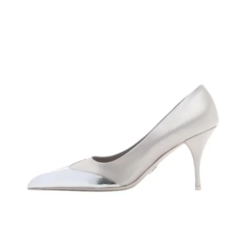 PRADA Узкий каблук Высокие каблуки Женские Серебряные