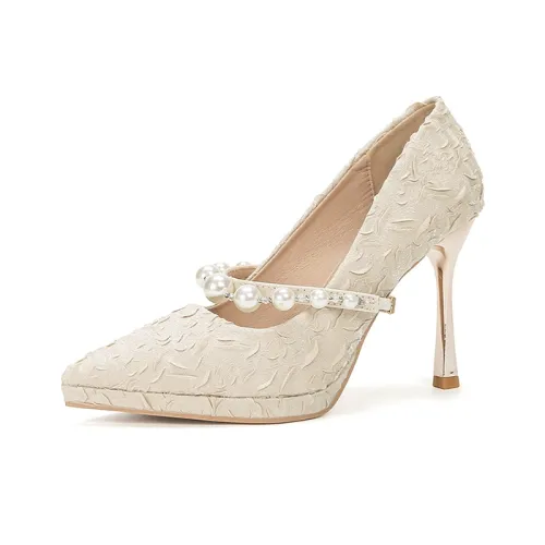 Zubumei Высокие каблуки Женские Шампанское