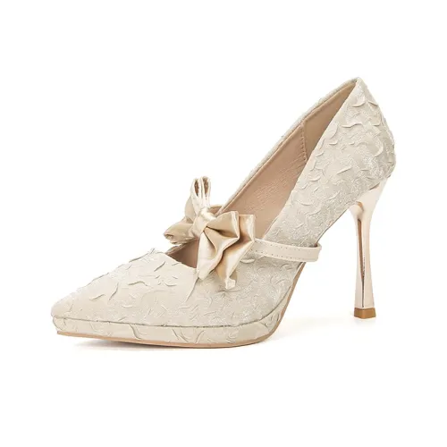 Zubumei Высокие каблуки Женские Шампанское