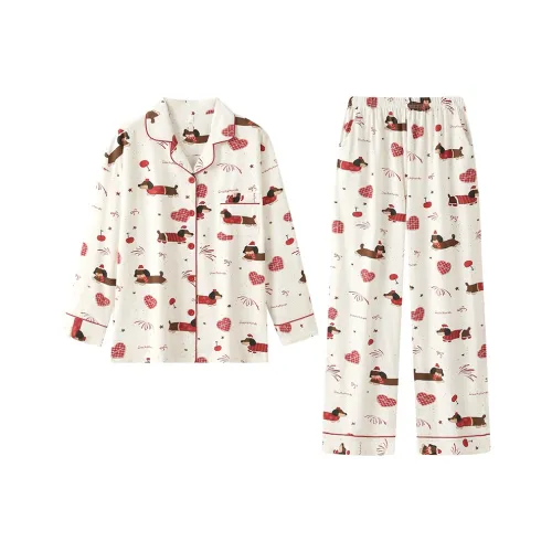 Gongdie Пижамный комплект унисекс белый