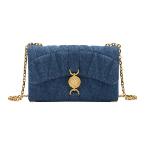 VERSACE Kleio Ткань Сумка через плечо Мини Женская Синяя