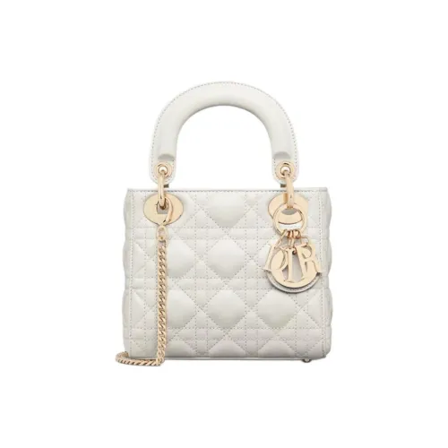 DIOR Lady Dior Sheepskin Mini Women's White