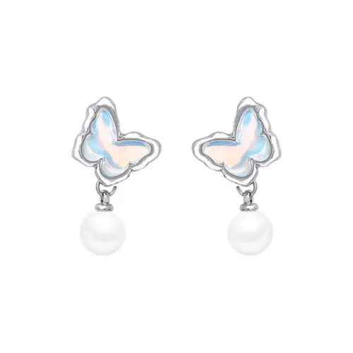 BONAS Alloy Resin Faux Pearl Color Resistant Electroplated Earrings Women's