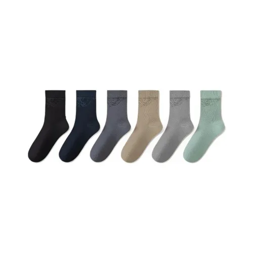 H YXIANG Носки Crew Мужские упаковка из 6 пар