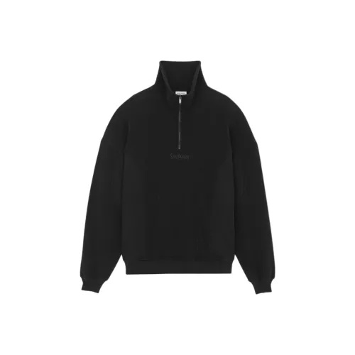 SAINT LAURENT SAINT LAURENT Полузастежка Свитшот Мужской Черный
