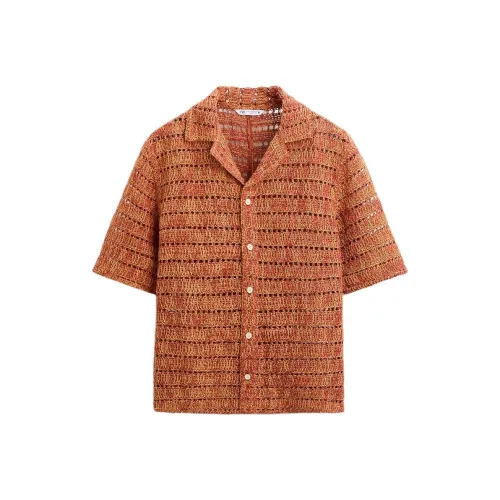 ZARA Red Men's Shirts ZARA Красные Мужские Рубашки