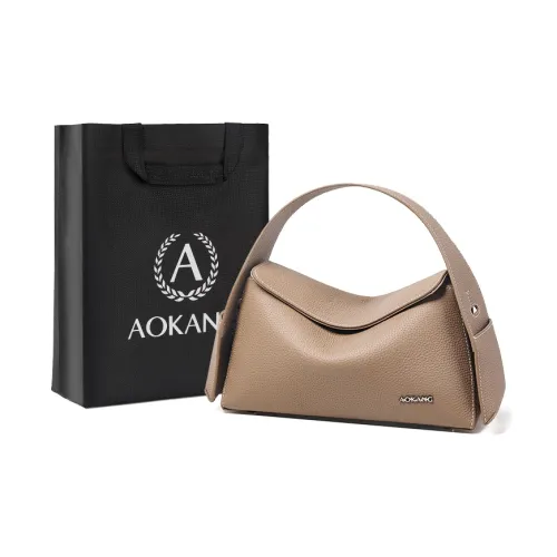 AOKANG Коровья кожа Сумка через плечо Pillow Сумка Женская Слоновой серый Дымчато-чернильный черный