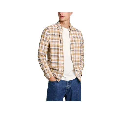 Pepe Jeans Бежевые Мужские Рубашки