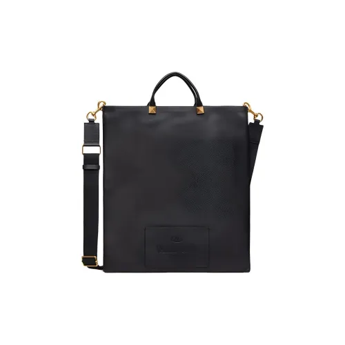 Valentino Коровья кожа Тоут Сумка Сумка для покупок Сумка через плечо Сумка Унисекс Черный