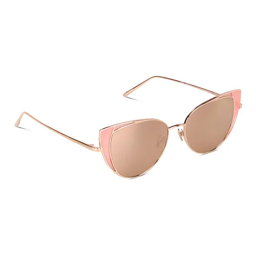 Linda Farrow Титан Кошачий глаз Солнцезащитные очки Женские Розовый