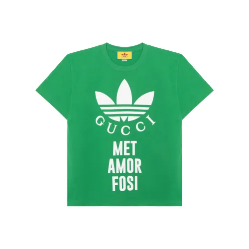 GUCCI Adidas X GUCCI Co Брендированная Серия T Рубашка Мужская Зеленая
