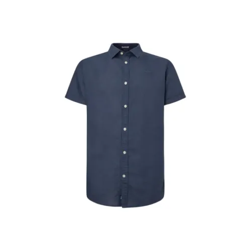 Pepe Jeans Blue Men's Shirts Пепе Джинс Синий Мужские Рубашки