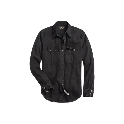 Ralph Lauren Slim Fit Denim Western Shirt Men's Black