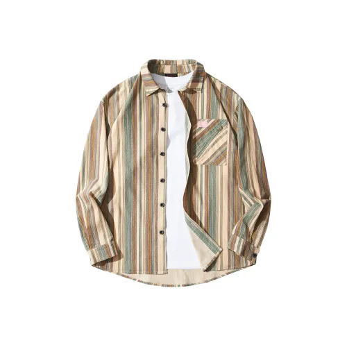 WANCHAO CP Рубашка Унисекс Зеленые полосы Цветочный