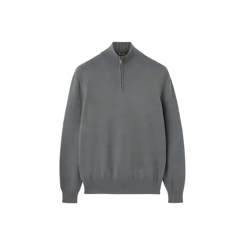 Loro Piana Серый Мужской Кашемировый Свитер