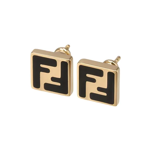 FENDI Brass Earrings Желтый/черный Женские