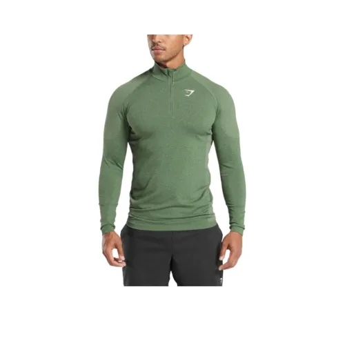 GYMSHARK VITAL Бесшовный T-Рубашка Мужская Выцветший Зеленый Intense Зеленый