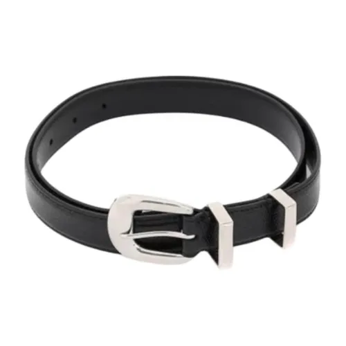 CELINE Ремни из коровьей кожи Мужской Черный 2,5 см