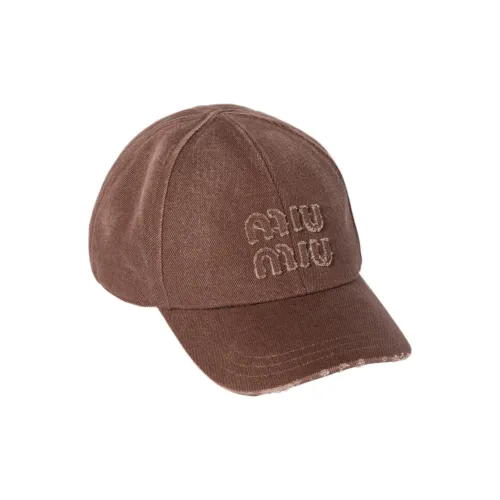MIU MIU Хлопковые кепки унисекс коричневые