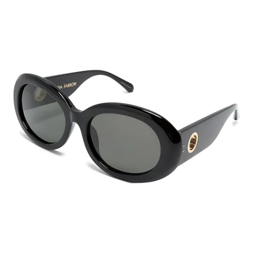 Linda Farrow Ацетат OVAL SUNGLASSES Женские Черный