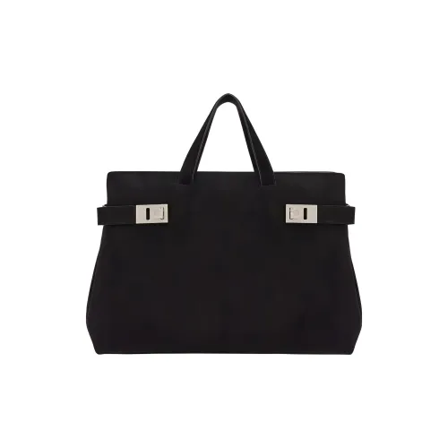 FERRAGAMO Сумка Tote из коровьей кожи Сумка для покупок Мужская Черная