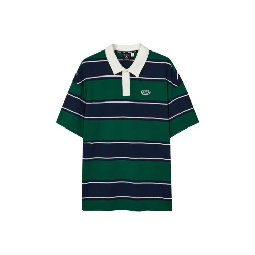 Skechers Поло Унисекс Зеленый Толстый Полосы