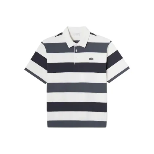 Мужская поло серого цвета с коллаборацией LACOSTE