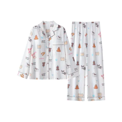 Gongdie Пижамный комплект Женские Белые