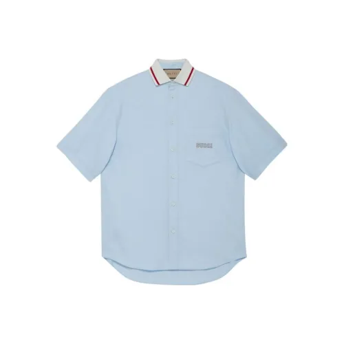 GUCCI Светло-синие Мужские Рубашки