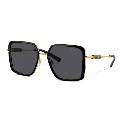 VERSACE Металл Нерегулярная форма Солнцезащитные очки Женские Черный