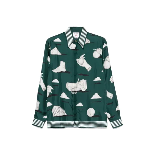 CASABLANCA SS25 Рубашка Мужская Плющево-Зеленая