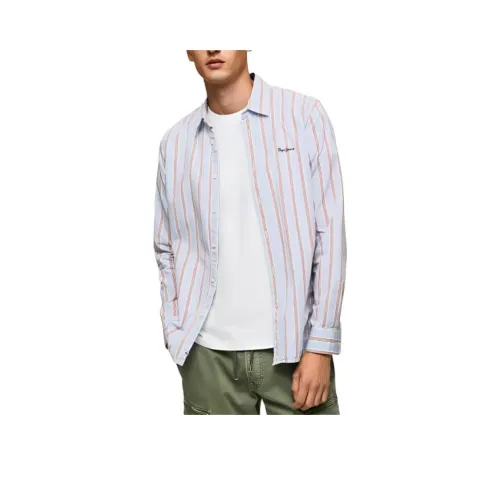 Pepe Jeans Рубашка Мужская Светло-Синяя