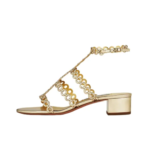 AQUAZZURA Infinity Цепочка Сандалии в римском стиле 3,5 см Женские Золотые