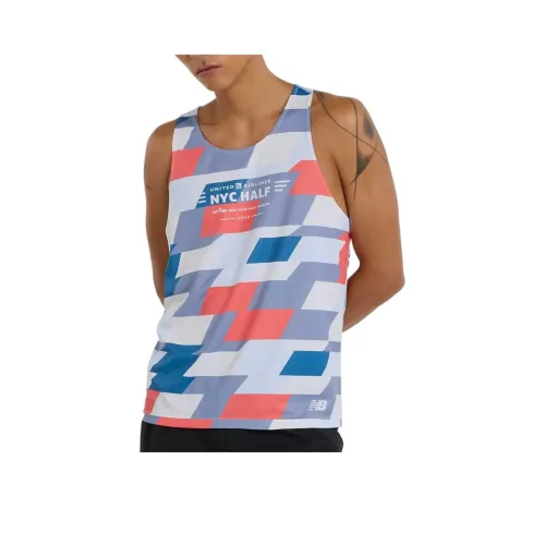 New Balance United Airlines NYC Майка Мужская Синяя Белая Розовая