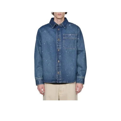 A.P.C. Joint Paragraph Blue Men's Shirts A.P.C. Joint Paragraph Синий Мужские Рубашки