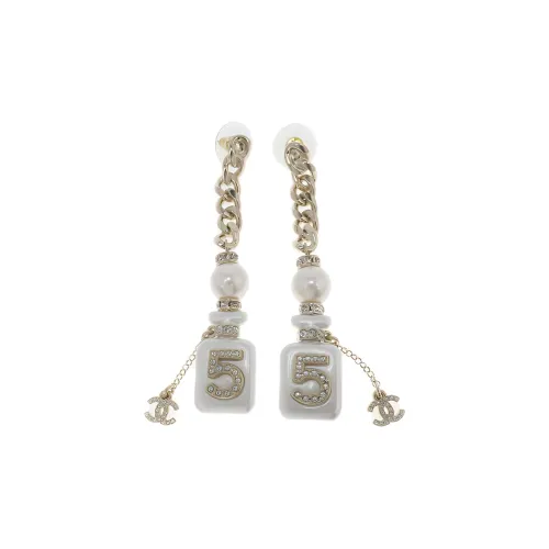 CHANEL Серьги Золотые, Белые Женские