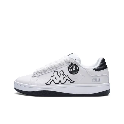 KAPPA Спина к Спине Устойчивая к Износу Низкий Топ Скейтборд Кроссовки Унисекс Белый Черный