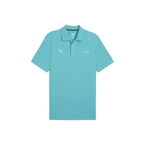 PUMA Mercedes AMG Petronas Motorsport Поло Мужское Небесно-Синий