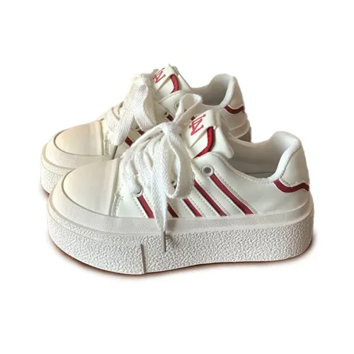 LIANGHUO Slip-resistant Амортизация с ударостойкостью Низкие кеды для скейтбординга Женские Красные