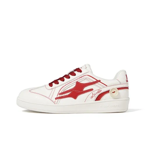 KILLWINNER Slip-resistant Abrasion-resistant Low-top Скейтборд Кроссовки Женские Белые Красные