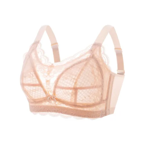 QIANLINGMEI Розовый кожаный бюстгальтер COVER для женщин