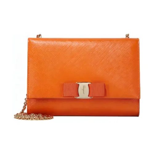Ferragamo Сумка через плечо из коровьей кожи женская оранжевая