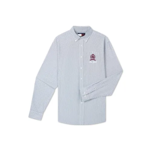 Tommy Hilfiger Рубашка Мужская Синие и Белые Полоски