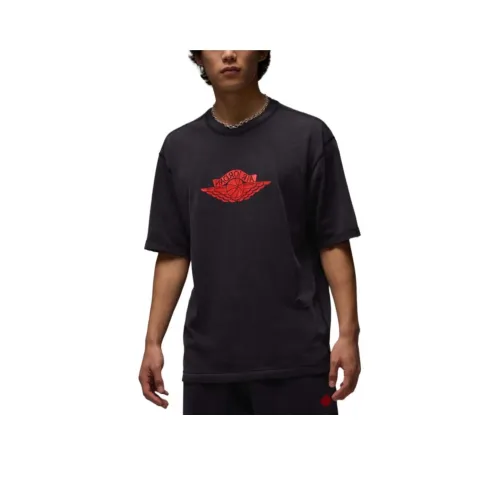 Jordan Air SS25 T-Shirt Мужской Черный Чилийский Красный