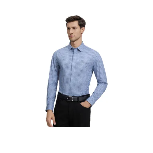 OUDING Blue Men's Shirts OUDING Синий Мужские Рубашки