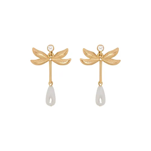 Серьги Oscar De La Renta Олово Жемчужный Латунь Сталь Кристалл Золото Женские Золото